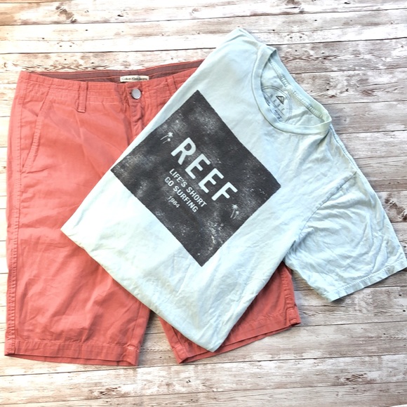Calvin Klein Other - Calvin Klein Men's Red Brick Shorts & Tee. Sz. 32